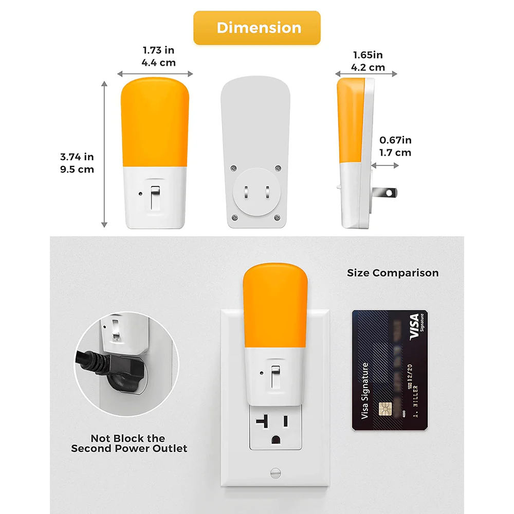 Anti-Blue LED Night Light - Amber - Image 10
