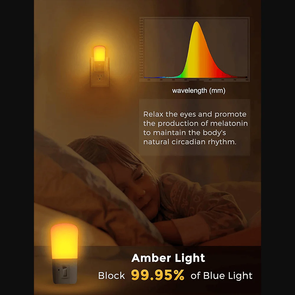 Anti-Blue LED Night Light - Amber - Image 8