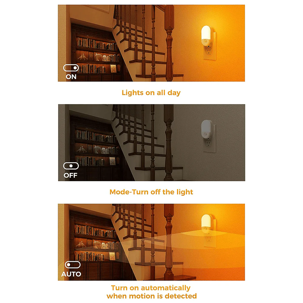 Anti-Blue LED Night Light Motion Sensor - Amber - Image 11