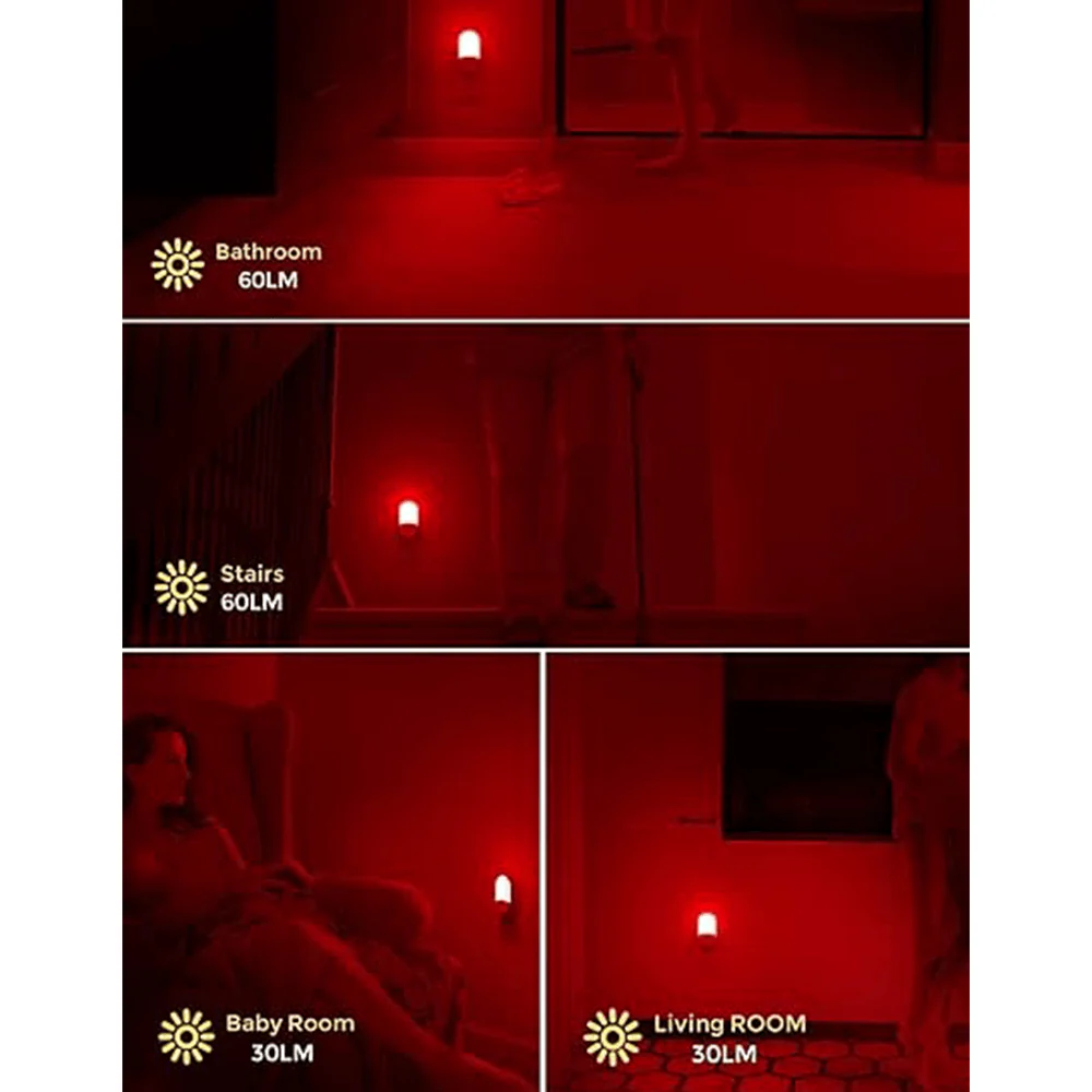 Anti-Blue LED Night Light Motion Sensor - Red - Image 10