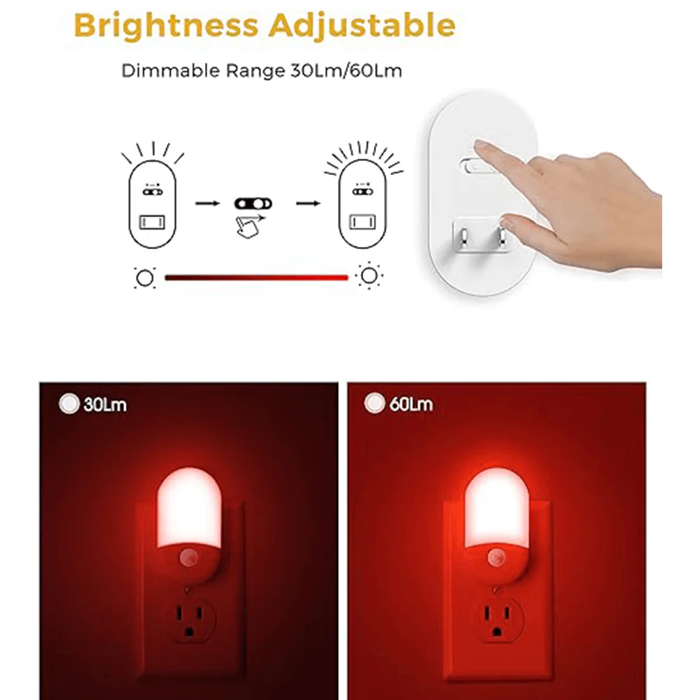 Anti-Blue LED Night Light Motion Sensor - Red - Image 6
