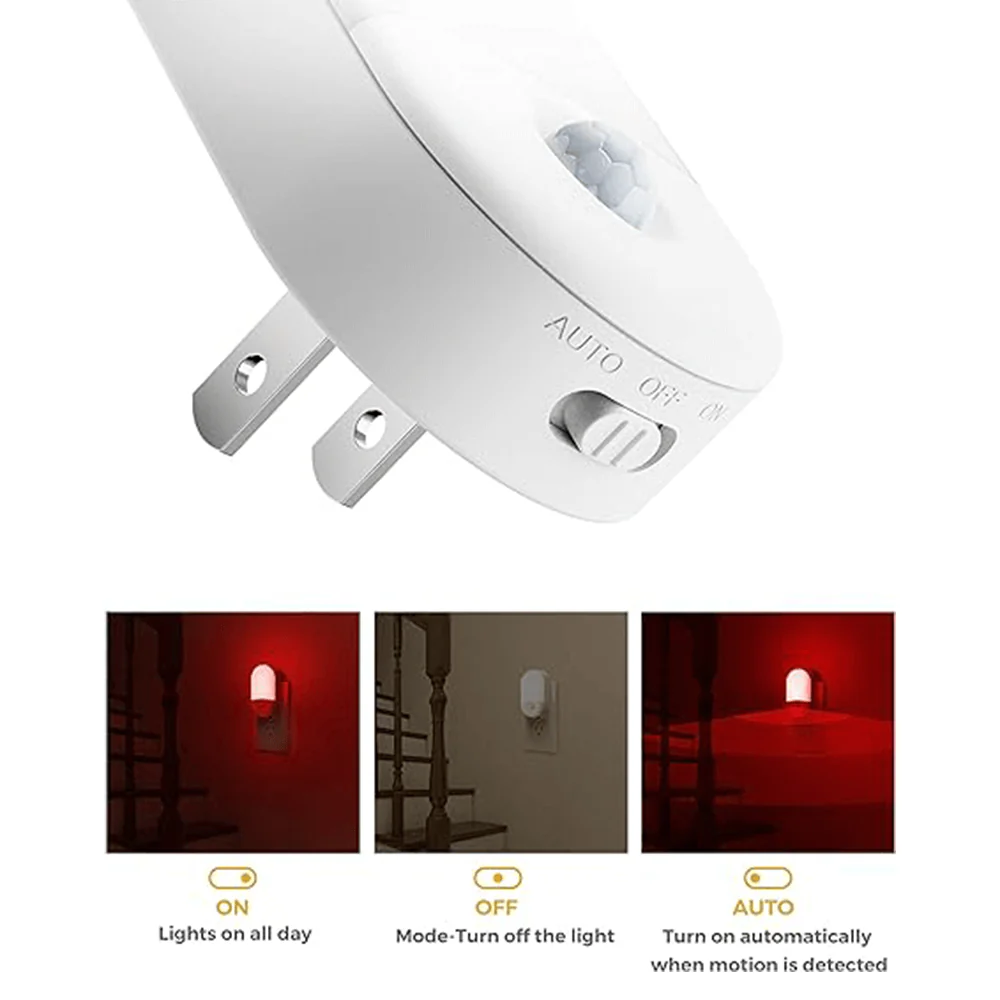 Anti-Blue LED Night Light Motion Sensor - Red - Image 7