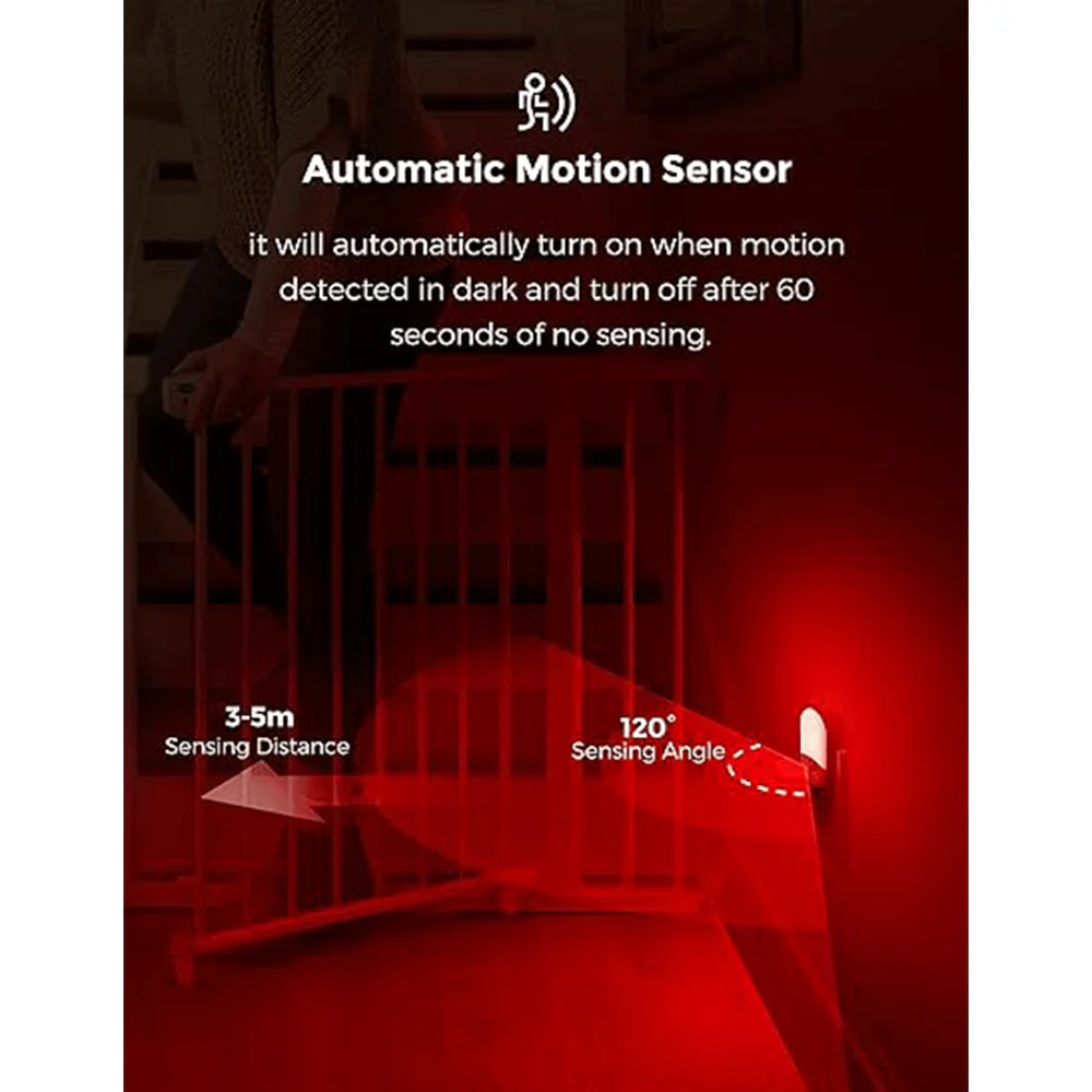 Anti-Blue LED Night Light Motion Sensor - Red - Image 9